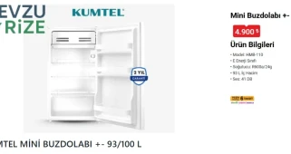 Küçük alanlara büyük çözüm: BİM’e 19 Haziran Cuma Kumtel Mini Buzdolabı geliyor!