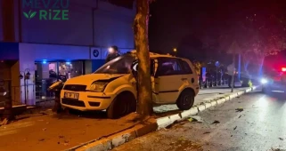 Araç Kontrolden Çıktı, Ağaçla Çarpıp Durabildi: 1 Kişi Yaralandı