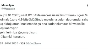 Kütahya Valisi Işın: Simav'daki depremde olumsuz durum yok, saha çalışmaları sürüyor