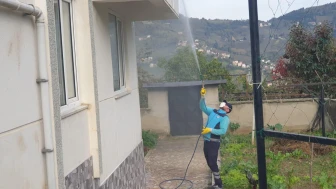 Maçka'da kahverengi kokarcaya karşı kış ilaçlaması sürüyor, üreticilere destek çağrısı yapıldı