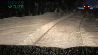 Rize'nin yüksek yerlerine kar yağdı