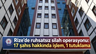 Rize’de ruhsatsız silah operasyonu: 17 şahıs hakkında işlem, 1 tutuklama