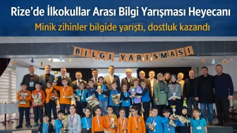 Rize’de ilkokullar arası bilgi yarışması düzenlendi