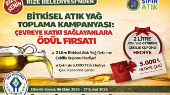 Rize Belediyesi’nden Bitkisel Atık Yağ Toplama Kampanyası: Çevreye Katkı Sağlayanlara Ödül Fırsatı