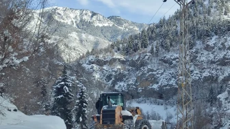 Şavşat'ta kar yağışı sonrası kapanan köy yolları yeniden ulaşıma açıldı