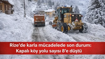 Rize’de karla mücadelede son durum: Kapalı köy yolu sayısı 8’e düştü