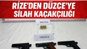 Rize'den Düzce'ye kaçak silah ve mermilerle yakalanan şüpheli gözaltında
