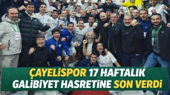 Çayelispor 17 haftalık galibiyet hasretine son verdi