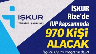 İŞKUR Rize'de İUP kapsamında 970 kişi alacak