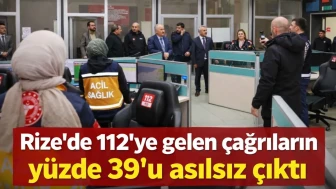 Rize'de 112'ye gelen çağrıların yüzde 39'u asılsız çıktı
