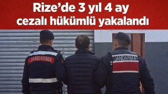 Rize'de 3 yıl 4 ay cezalı hükümlü yakalandı