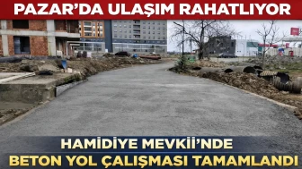 Pazar’da Ulaşım Rahatlıyor: Hamidiye Mevkii’nde Beton Yol Çalışması Tamamlandı