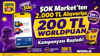 ŞOK Market Mayıs'ta 2.000 TL ve üzeri alışverişte 200 TL Worldpuan hediye ediyor!