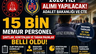 2026 Yılı İçin Adalet Bakanlığı ve CTE 15 Bin Yeni Memur Alacak: İşte Şartlar ve Kontenjanlar