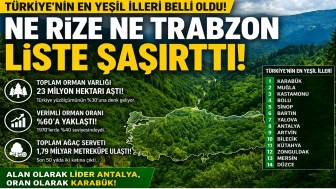 Ne Rize ne Trabzon Türkiye’nin En Yeşil İlleri Açıklandı: Zirvede Sürpriz İsimler Yer Aldı