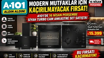 Modern Mutfaklar İçin Kaçırılmayacak Fırsat: A101'de 16 Nisan Perşembe Siyah Turbo Cam Ankastre Set Satışta!