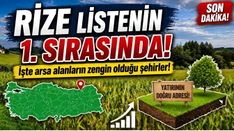 Rize Listenin 1. Sırasında! İşte arsa alanların zengin olduğu şehirler!