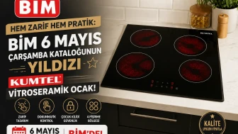 Zarafeti ve pratikliği bir arada sunan Kumtel Vitroseramik Ocak, BİM'in 6 Mayıs Çarşamba kataloğunda öne çıkıyor!
