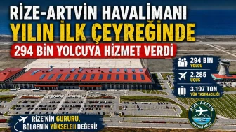 Rize-Artvin Havalimanı, ilk çeyrekte 294 bin yolcuyla dikkat çekti!