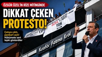 Özgür Özel'in Rize mitinginde dikkat çeken protesto!