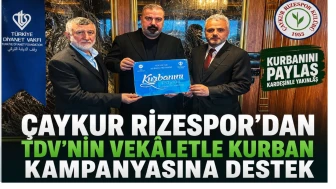 Çaykur Rizespor, Kurbanını Paylaş Kampanyasına Destek İçin Bağışta Bulundu!