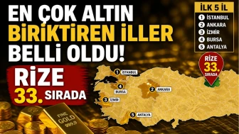 En çok altın biriktiren iller belli oldu... Rize 33. sırada