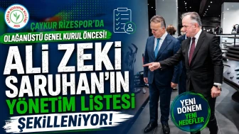 Çaykur Rizespor'da Olağanüstü Genel Kurul öncesi Ali Zeki Saruhan'ın yönetim listesi şekilleniyor