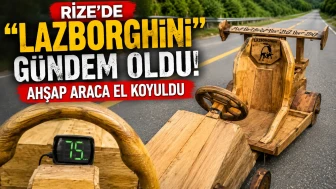 Rize'de "Lazborghini" Gündem Oldu: Ahşap Araca Jandarma El Koydu