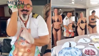 Lüks teknede skandal görüntüler: Tekne kaptanı turistlerle şov yaptı