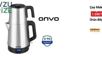 Çay tutkunlarının gözü BİM'de: Onvo Inox Çay Makinesi 12 Haziran Cuma BİM mağazalarında!