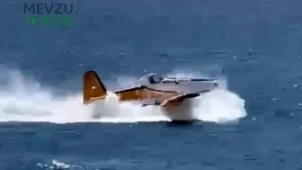 Çanakkale'de Denizden Su Almakta Zorlanan Yangın Uçağı Kıyıya Çekildi