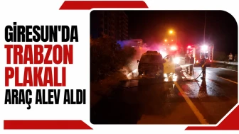 Giresun'da Trabzon Plakalı Araçta Yangın Çıktı