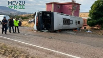 Kırıkkale'de Yolcu Otobüsü Devrildi, 3'ü Ciddi 41 Kişi Yaralandı!