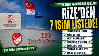TFF Yeni Sezon Temsilci Kadrolarını Açıkladı: Rize’den 7 İsim Görev Alacak