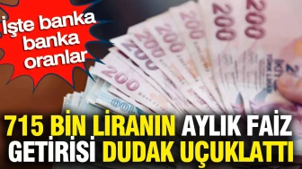 715 Bin Liranın Faiz Getirisi Şaşırtıyor: Bankaların Aylık Faiz Oranları Açıklandı!