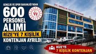 Gençlik ve Spor Bakanlığı'ndan 600 Personel Alımı: Rize'ye 7 Kişilik Kontenjan Ayrıldı