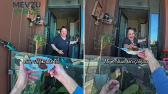 100 metre yükseklikte sıcacık ikram: Köfte ve pilav dopingi