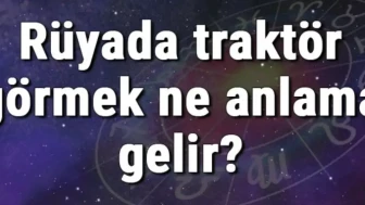 Rüyada traktör görmek ne anlama gelir? Rüyada traktör almak ve kullanmak (sürmek)