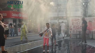Esnafın Fıskiye Sistemi, Kavurucu Sıcaklarda Çocuklara ve Yetişkinlere Serinletici Eğlence Sunuyor