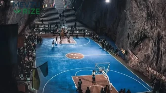 Çin’de mağaranın içine basketbol sahası inşa edildi