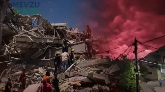 Depremin ardından gökyüzü kızıla büründü! Kolombiya'daki görüntüler endişeye sebep oldu