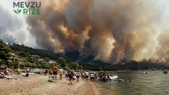 Yunanistan’ın gözde tatil bölgesinde yangın alarmı: Turistler denizden kaçırıldı