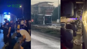 Kaygan Yolda Kontrolden Çıkan Araç 18 Havalimanı Çalışanını Yaraladı!