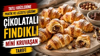 Tatlı Krizi Gelince 5 Dakikada Hazırlayın! İçi Çikolata Dolu Çıtır Mini Kruvasanlar