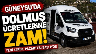 Güneysu’da Dolmuş Ücretlerine Zam: Yeni Tarife Pazartesi Başlıyor