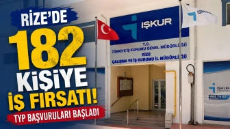 Rize’de 182 Kişiye İş Fırsatı: TYP Başvuruları Başladı