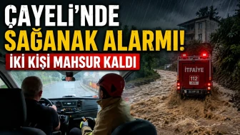 Çayeli'nde Sağanak Alarmı: İki Kişi Mahsur Kaldı
