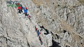 "Via Ferrata" parkuru adrenalin tutkunlarının rotası oldu