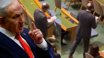 BM'deki Netanyahu protestosunda dikkat çeken anlar: İsrail heyeti salondan ayrılanları tek tek not aldı