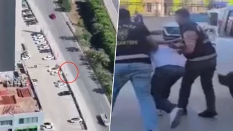 Polisle karşılaşan sürücü, skuteriyle kaçmaya çalıştı; dron kameraları her anı kayda aldı!